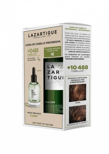 Lazartigue Thicker Sérum Capilar Anticaída Redensificante 50ml + Fortify Champú Fortificante 250ml